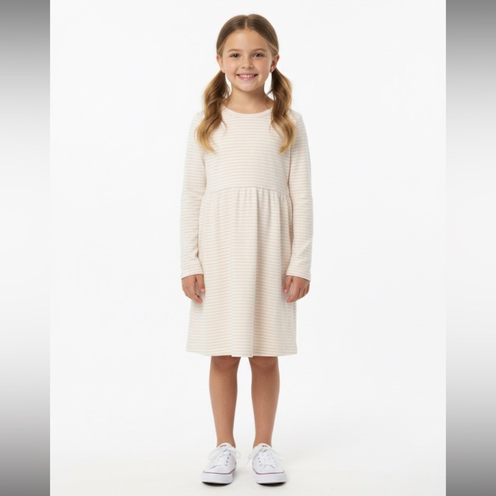 Girls Love, Glam Girl Casual Dress Size 6 Beige Pink Striped